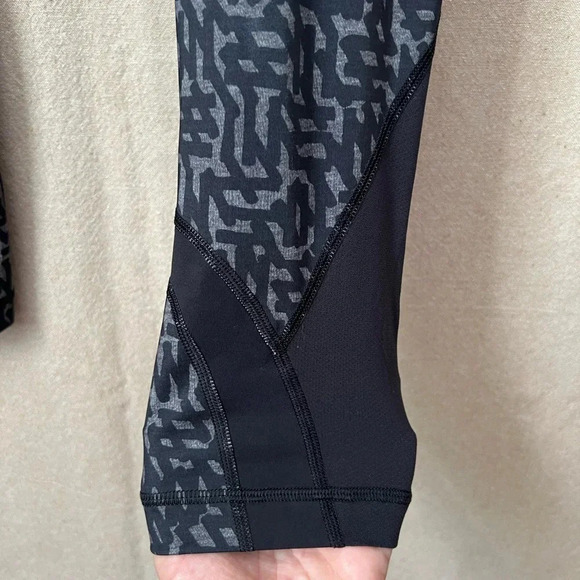Lululemon Run Inspire Crop II Leggings in Heathered Net Pop Black Size 4 - Picture 4 of 11